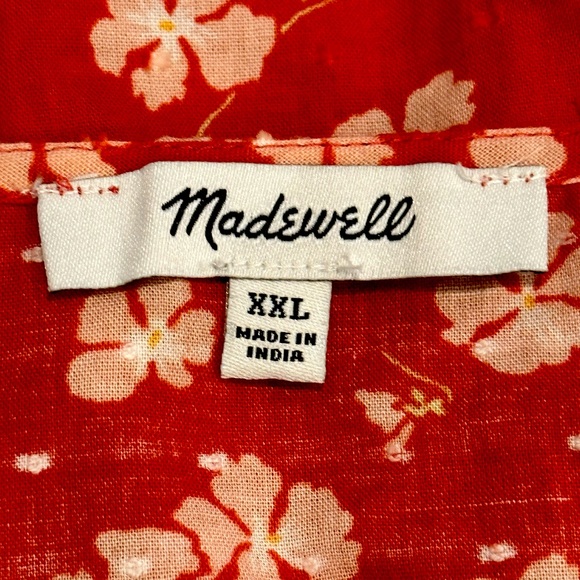 Madewell Floral Swiss Dot Puff Sleeve Top Sz. XXL - Picture 7 of 8